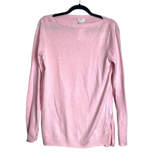 J. CREW SWEATER S PINK SEMI SHEER LIGHTWEIGHT BOATNECK BC544 100% COTTON - Picture 1 of 6
